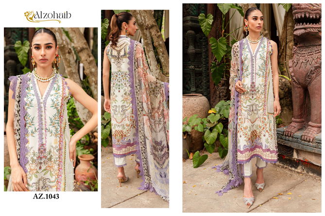 Queen Court Vol 2 By Alzohaib Printed Embroidery Cotton Pakistani Suits Wholesale Online
